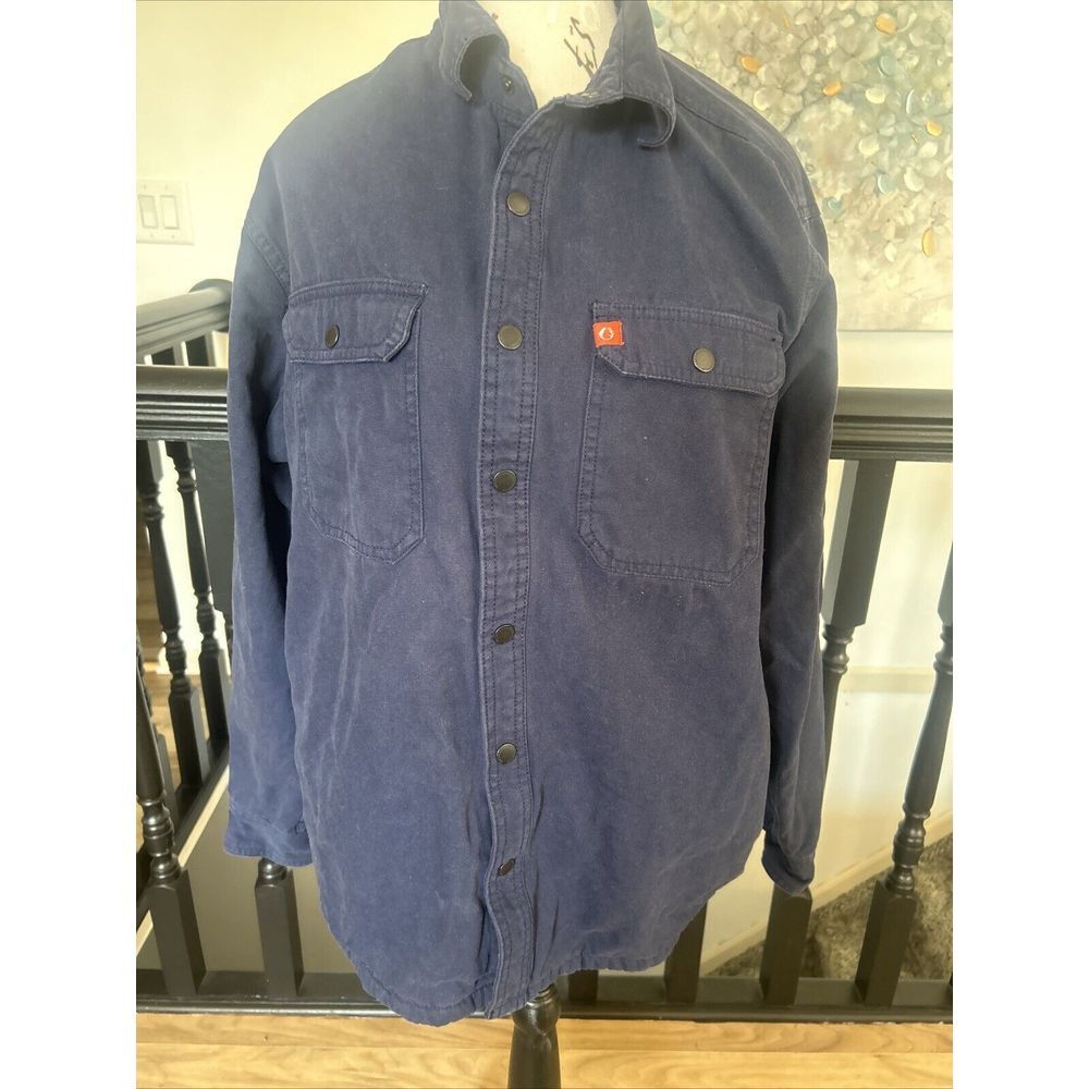 THE AMERICAN OUTDOORSMAN CANVAS LINED SHIRT Navy‎ Blue Med